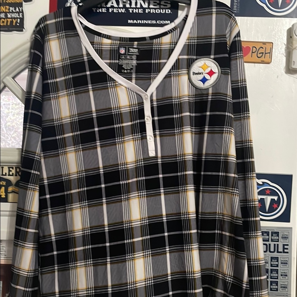 Steelers Plaid Long Sleeve Shirt